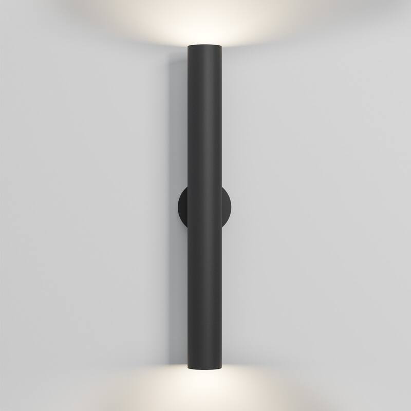 LamQee Modern Black Aluminum Cylinder LED Outdoor Wall Lights