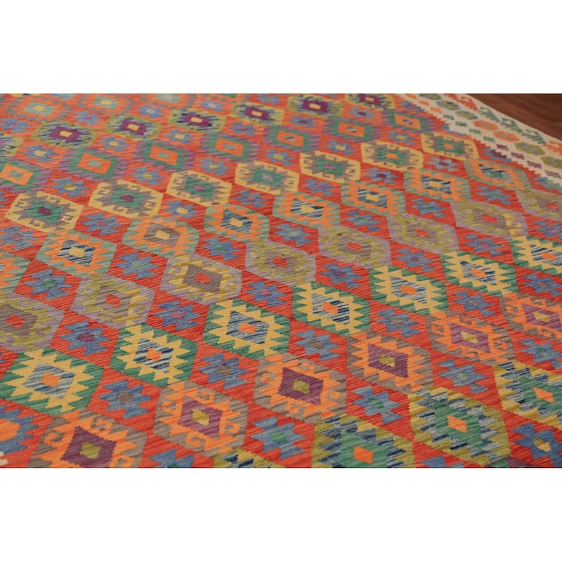 Kilim Oriental Large Rug Hand-Woven Wool Carpet - 10'0"x 16'8"