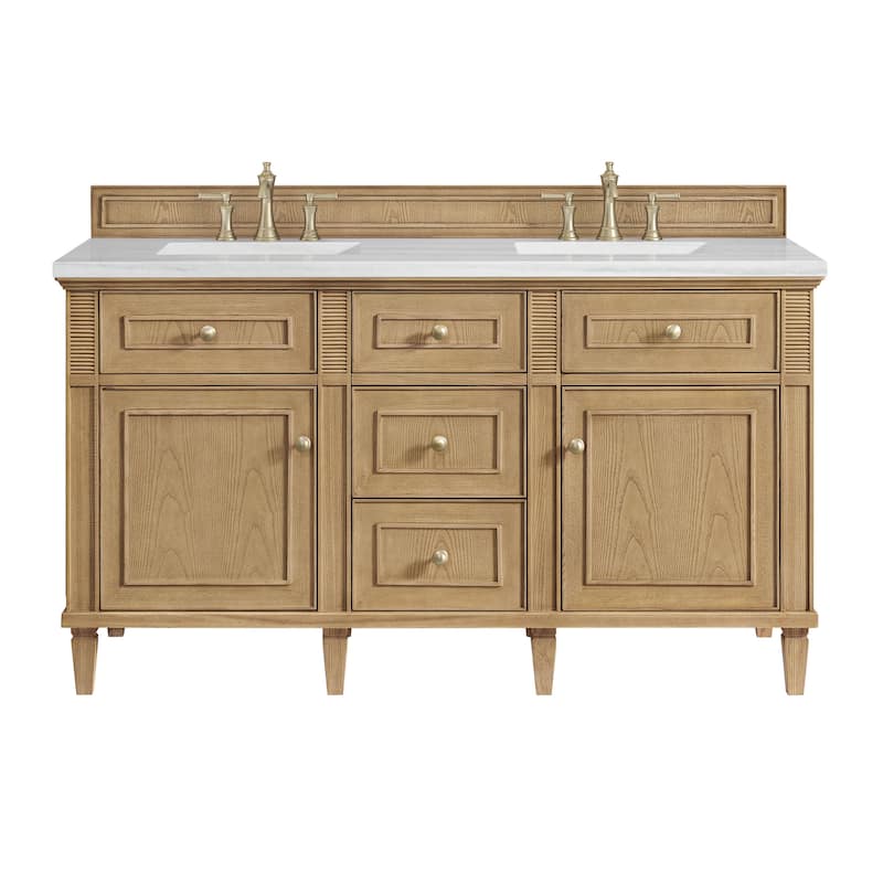 James Martin Vanities 424-V60D-3AF Lorelai 60" Double Basin Wood - Light Natural Oak - Oak Finish