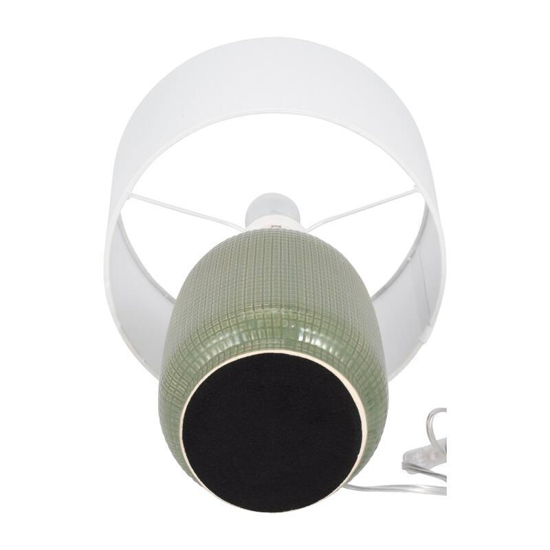 Sagebrook Home Textured Modern 19"H Ceramic Cylinder Mesh Table Lamp, Set Of 2 - 11" x 11" x 19"