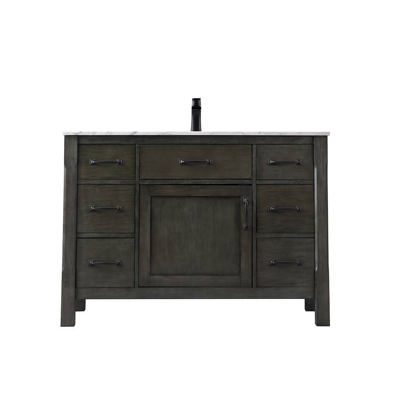Altair Maribella Single Bathroom Vanity Set and Carrara White Countertop without Mirror