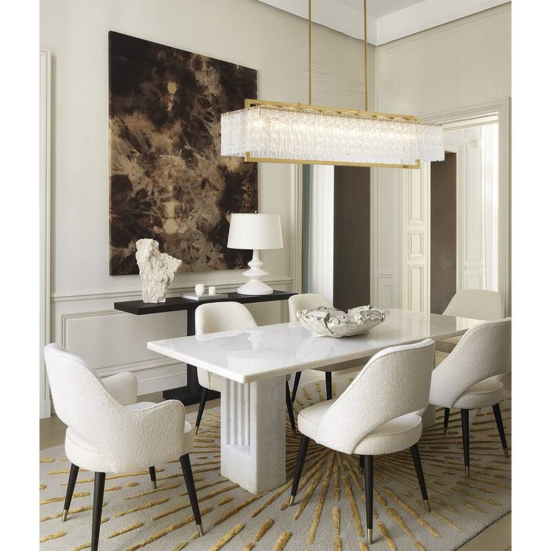 9 Light Gold Chandelier With Clear Glass Accents