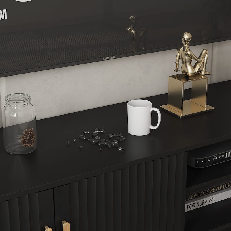 Modern TV Stand with LED Lights for 80 Inch TV