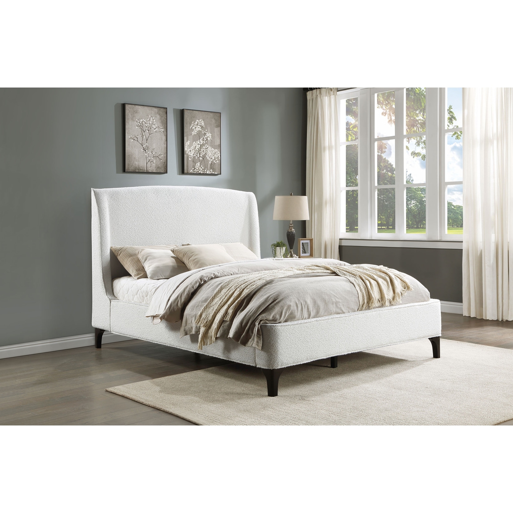 Grey outlet curved headboard