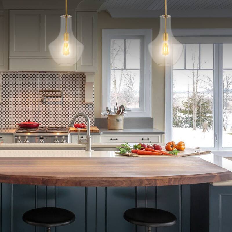 Bettina 1- Light Mid-Century Modern Iron/Glass LED Pendant, by JONATHAN Y