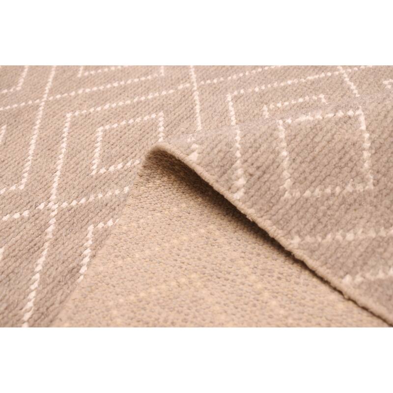 ECARPETGALLERY Hand-knotted Tangier Taupe Silk, Wool Rug - 5'1 x 7'11