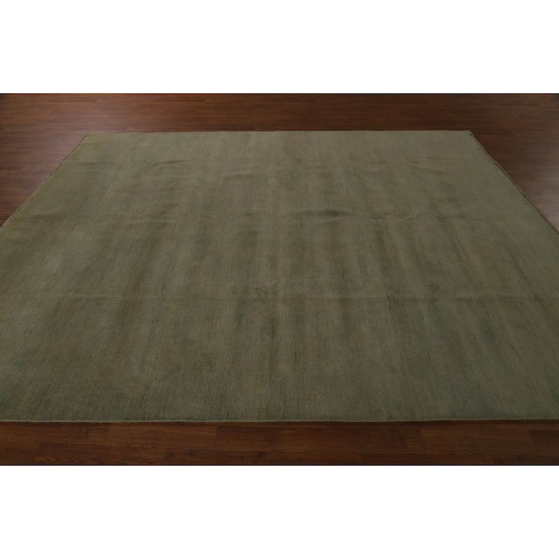 Green Modern Gabbeh Oriental Area Rug Handmade Wool Carpet - 7'9" x 9'7"