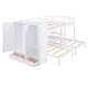 preview thumbnail 7 of 8, Full-Over-Twin-Twin Triple Bunk Bed with Shelves, Wardrobe & Mirror for 3
