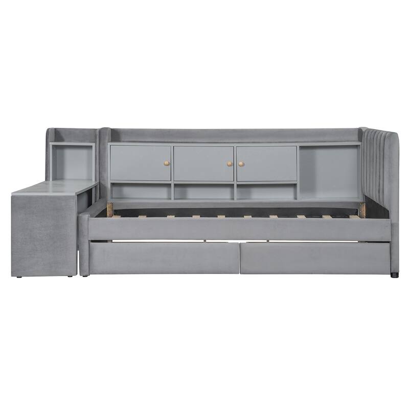 Twin Size Upholstered Daybed with Drawers
