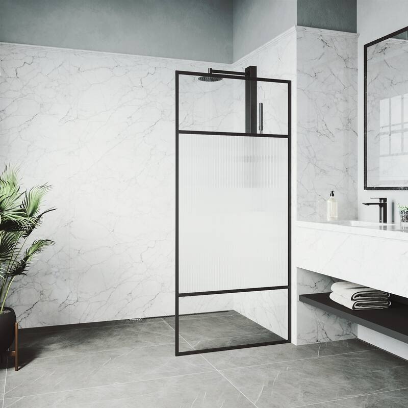 VIGO Essex 34" W x 74" H Framed Fixed Shower Screen