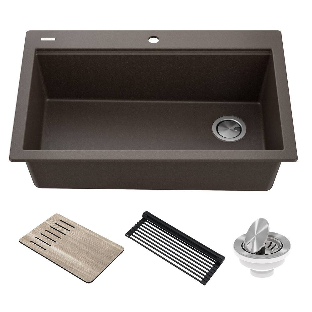 Kraus Bellucci 33" Drop In Single Basin Granite Composite Kitchen Sink