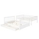 preview thumbnail 33 of 34, Full over Full Size Bunk Bed with Ladders, Solid Wood Kids Storage Bed Frame with 2-Storage Drawers for Bedroom, Walnut
