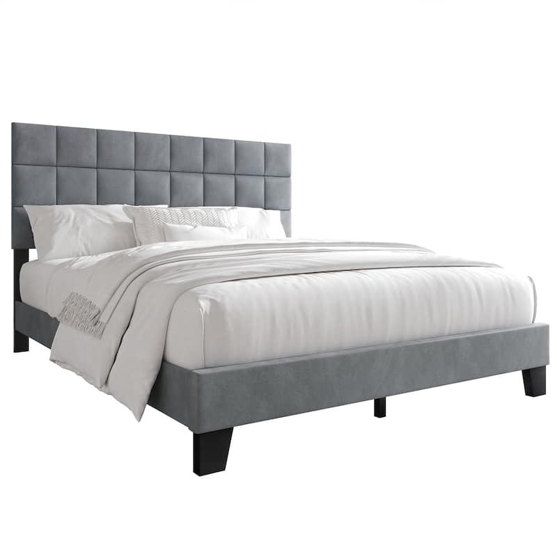 CraftPorch Simply Velvet Platform Bed