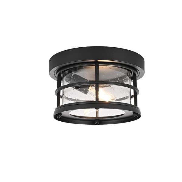 slide 2 of 13, Jocelyn Outdoor Flush Mount in Black 10"