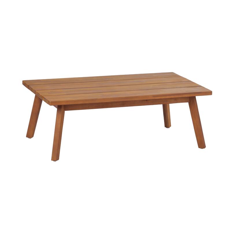 Christopher Knight Home - Mid-Century Modern 4- Piece Acacia Wood Patio Conversation Set