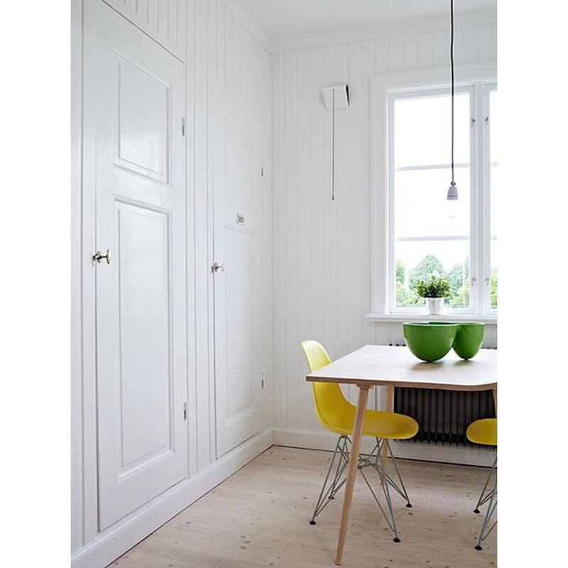 Set of 2 White Molded Plastic Dining Chairs Mid-Century Modern Armless Side Chairs with Chrome Eiffel Legs for Kitchen or Office