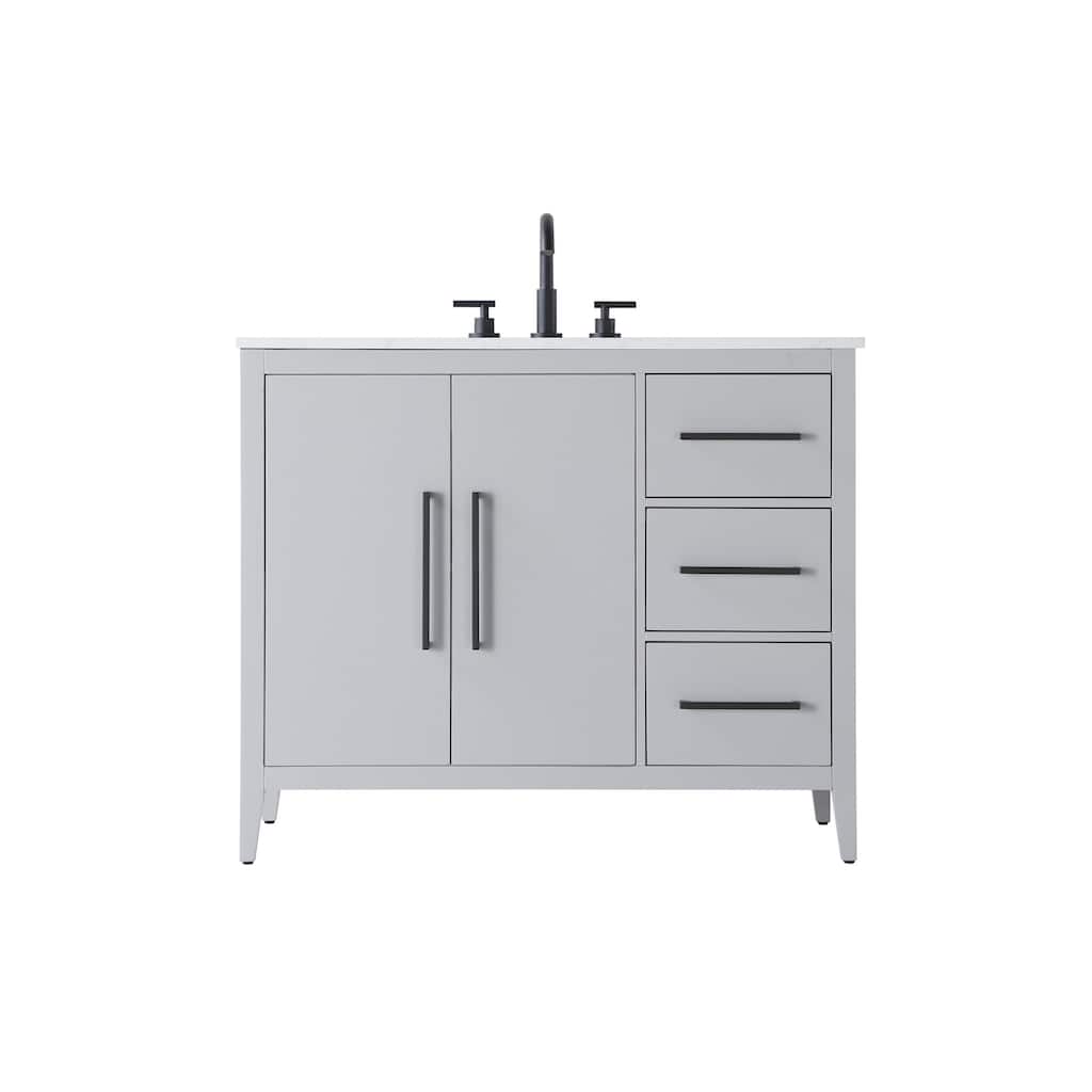 Elegant Lighting VF29342 Millie 42" Free Standing Single Basin Vanity