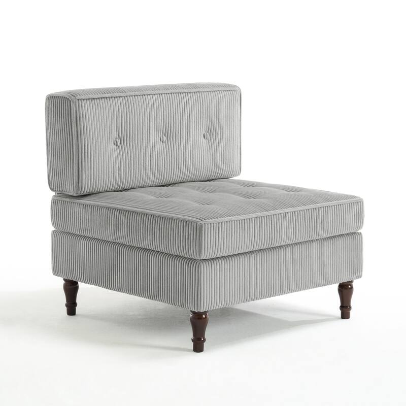 Modular Corduroy Armless Chair Upholstered Lounge Sofa
