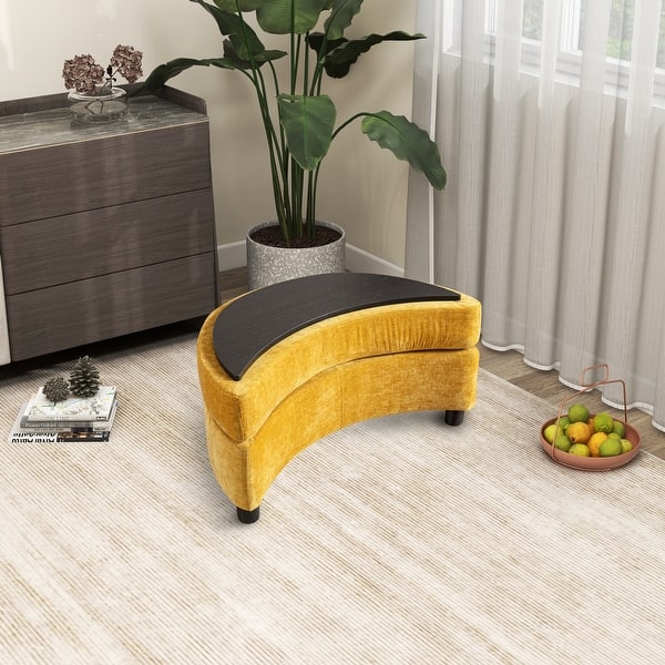 Storage Bench Large Ottoman With Tray Serve As Side Table Soft Padded