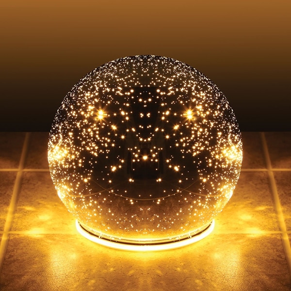 mercury glass lighted gazing ball