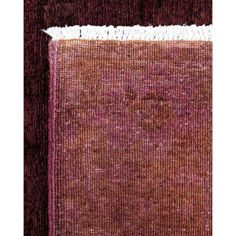 Contemporary Overdyed Wool Hand Knotted Runner - 3' 0" x 9' 6"