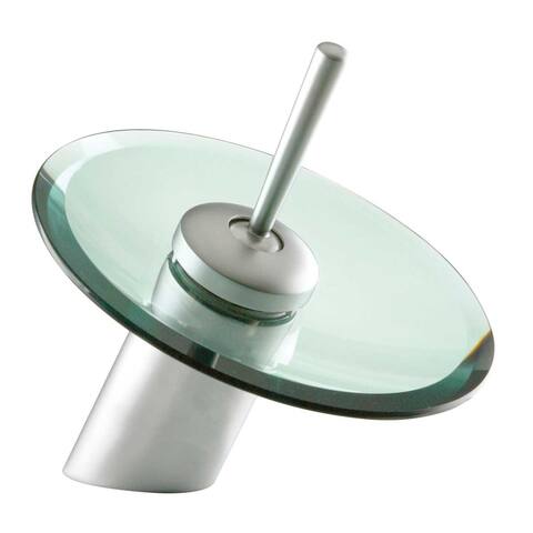 Waterfall Faucet Cast Satin Nickel Brass 7" H Glass Short Renovators Supply