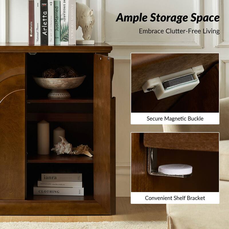 Rando Transitional 35'' Tall 2-Door Accent Cabinet with Adjustable Shelves by HULALA HOME