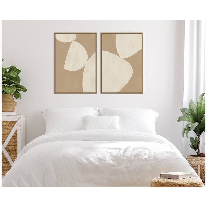 Kate and Laurel Balance 01 & 02 2 Piece Framed Canvas Wall Art Set by Gabrielly Guedes