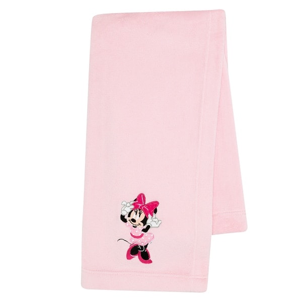 slide 2 of 6, Lambs & Ivy Disney Baby Minnie Mouse Love Pink Soft Fleece Baby Blanket