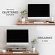 preview thumbnail 7 of 35, Jani Wood Monitor Stand Riser Desk - Ergonomic Design Stand, Desktop Organizer Table for Home, Office Workspace, Gaming Desk