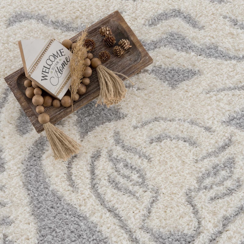 Tilos Tiger Pattern Shag Area Rug