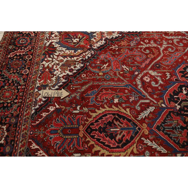 Hand Knotted Oriental 100% Wool Carpet Traditional Medallion Red Heriz (serapi) Area Rug - 15' 0'' X 11' 8''