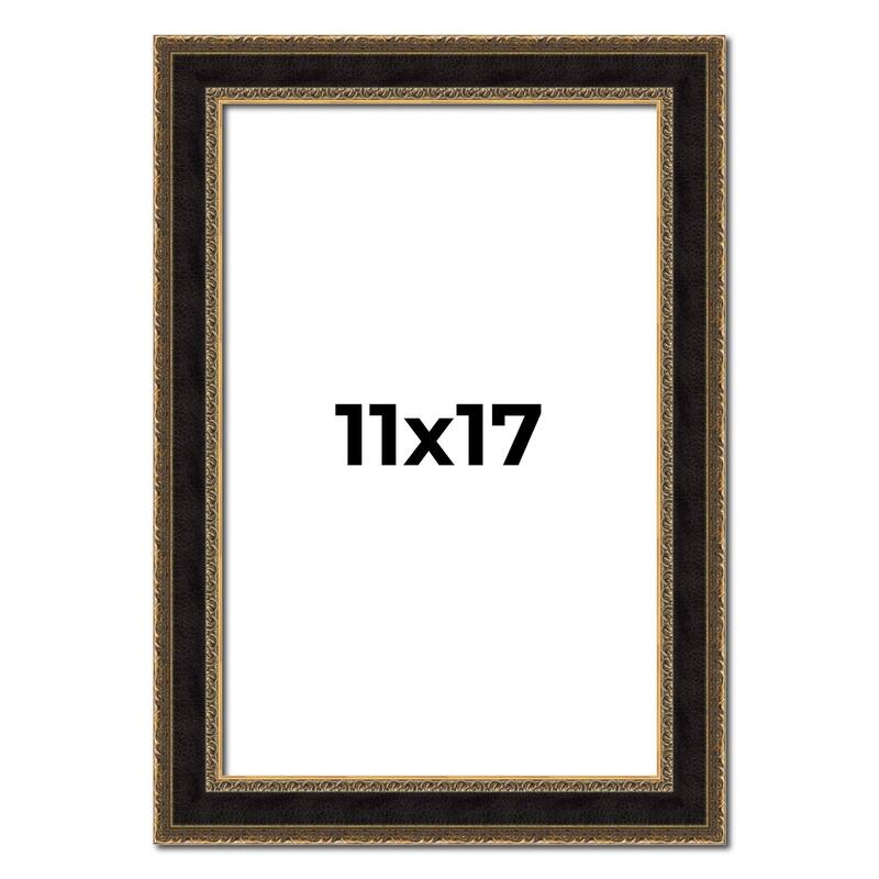 11x17 Frame Gold Antique Vintage Sold Wood Picture Frame | 1.75 Inch
