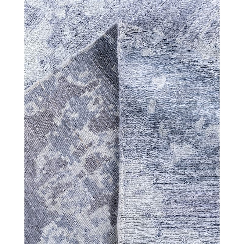 Modern One-of-a-Kind Hand-Knotted Area Rug, Blue - 9' 0" x 12' 2"