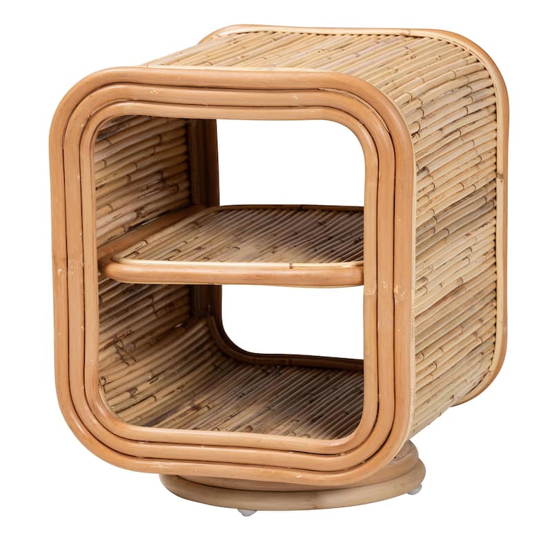 Bethari Bohemian Natural Rattan Nightstand - No Drawers