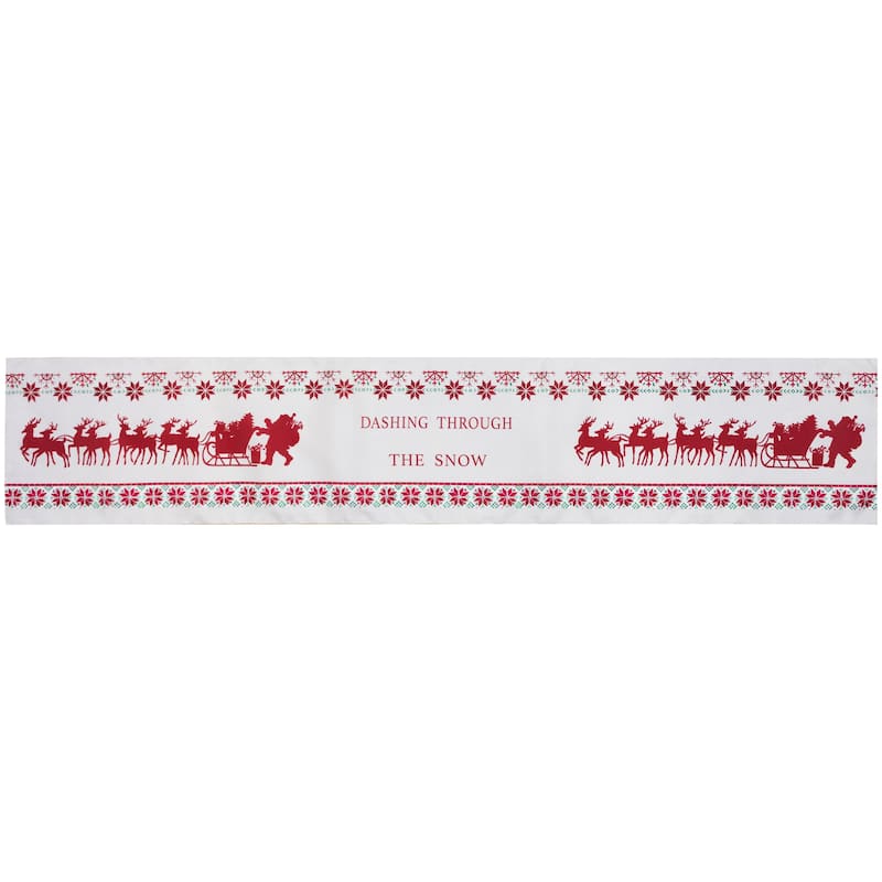 Dashing Through the Snow Rectangular Christmas Table Runner - 72"