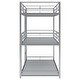 preview thumbnail 33 of 32, Metal Triple Bunk Bed with Built-in Ladders, Convertible into Platform Bedframe for 3 Kids Teens Adults, No Box Spring Required