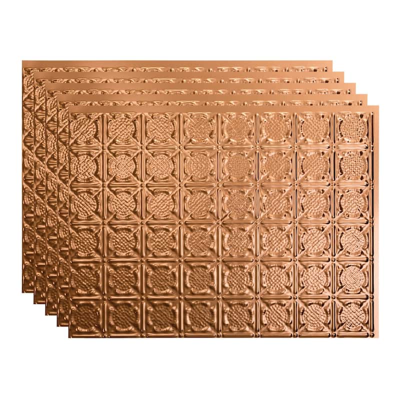 FASÄDE Traditional Style 6 Decorative Vinyl Backsplash Panel - 5 Pack - Polished Copper