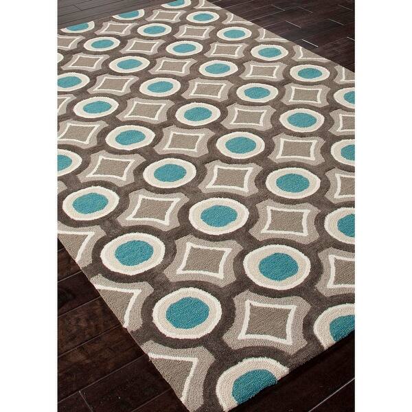 Shop 2 X 3 Blue Green Taupe And Chocolate Brown Modern Mosaic Hand Tufted Area Throw Rug Free Shipping Today Overstock 20626522