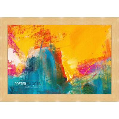 15x10 Traditional Natural Complete Wood Picture Frame with UV Acrylic, Foam Board Backing, & Hardware
