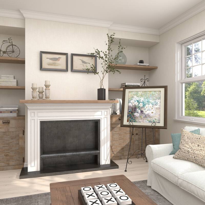 Black Metal Tall Adjustable Scroll Display Easel with Gold Accents