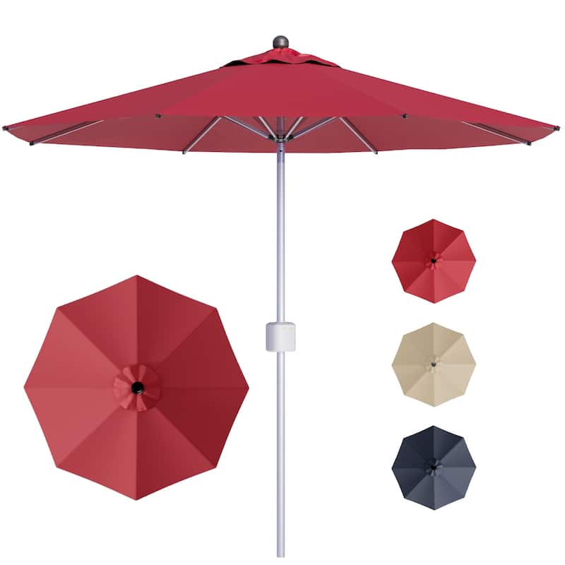 Patiowell 9FT Outdoor Electric Patio Umbrella With Base,Outdoor Table Umbrella,Yard Umbrella,One-click Start And Crank