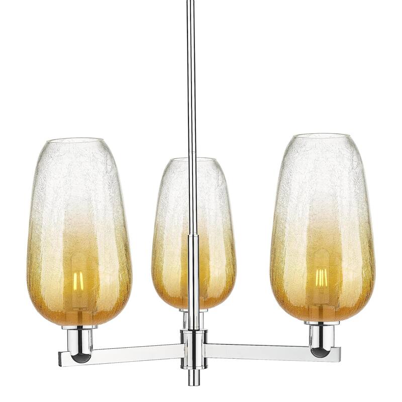 Innovations Lighting 716-3CR-17-18 Brookhaven Flute Chandelier - Polished Chrome / Amber