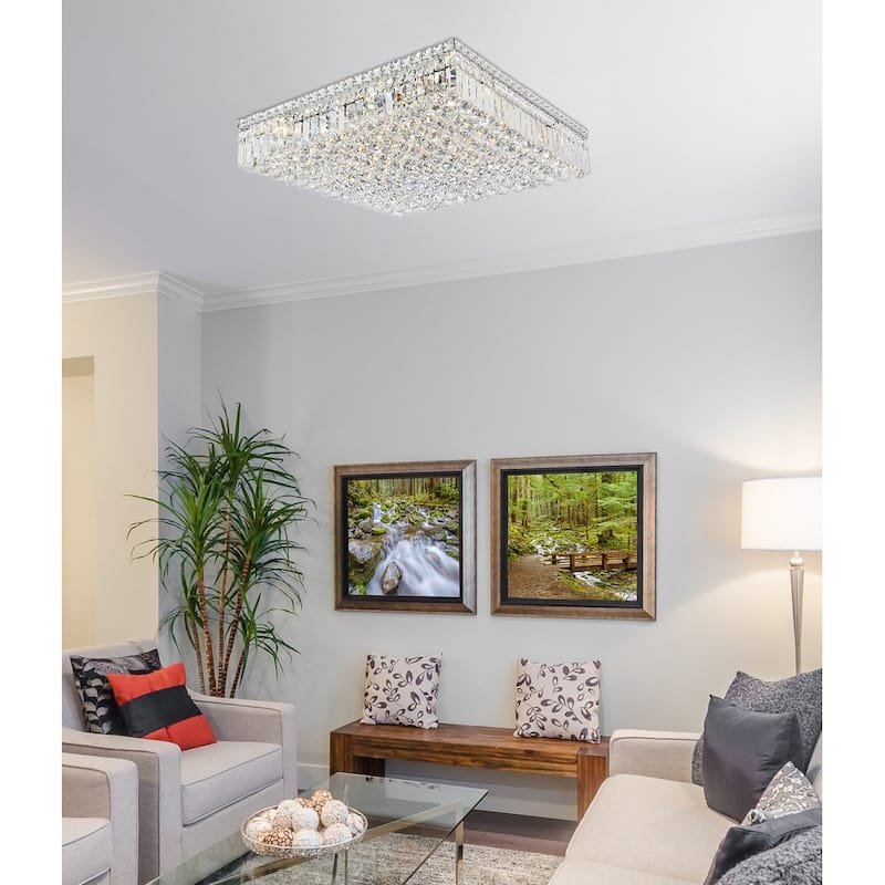 Somette Lausanne 9-light 24-inch Flush-Mount Chandelier - 24 Inch