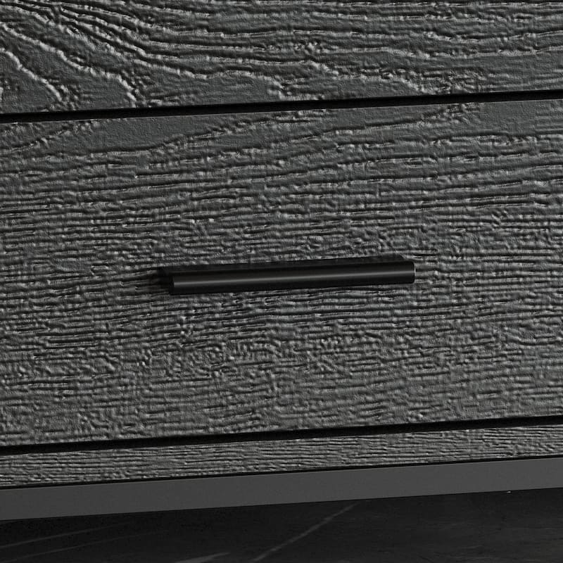Stylish Black TV Stand Entertainment Center: Modern Design with Ample Storage Space