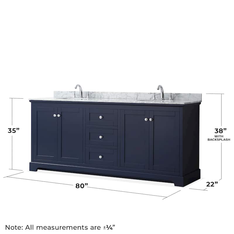 Wyndham Collection Avery 80" Free Standing Double Basin Vanity Set