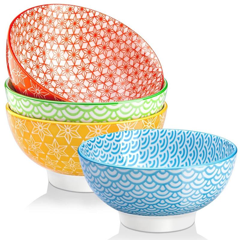 vancasso Macaron Porcelain 23Oz. Oriental Cereal Bowls Set - Natsuki - 4 Piece