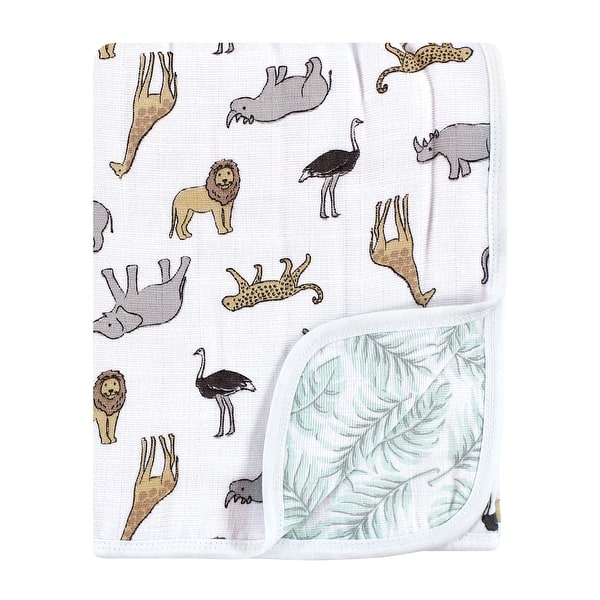 slide 1 of 1, Hudson Baby Unisex Baby Muslin Tranquility Quilt Blanket, Modern Neutral Safari, One Size - Modern Neutral Safari - One Size One Size - Modern Neutral Safari