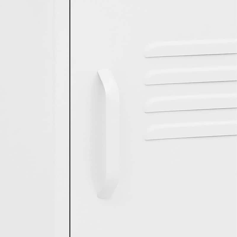 vidaXL Nightstand Set of 2 White Steel Small Nightstand Square