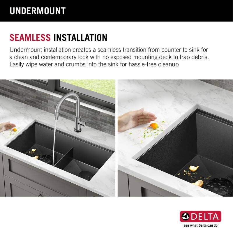Delta 95B9031-33D Rivet 33" Undermount Double Basin Stainless Steel